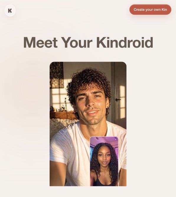 Aperçu de l’interface Kindroid