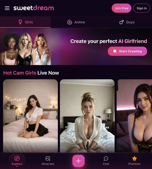Aperçu de l’interface SweetDream AI